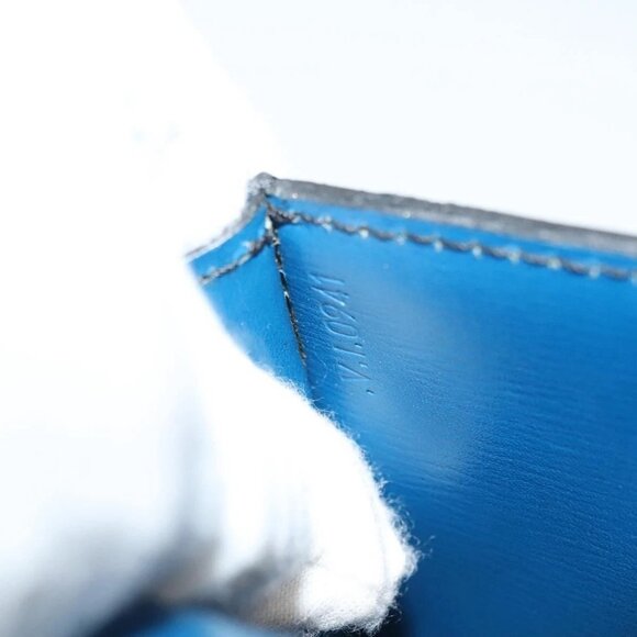 LOUIS VUITTON Epi Ceinture Tilsitt Pochette Pouch Blue M52605 LV Auth 139516 - Picture 11 of 16